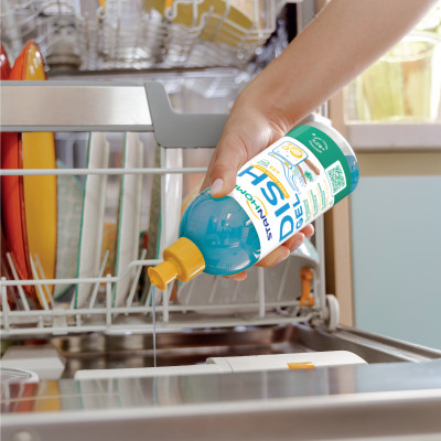 Gel rửa bát chuyên dụng cho máy nguyên liệu từ tự nhiên với hương gỗ và hương biển tươi mát All in One Stanhome DISH GEL WOODY 500ml