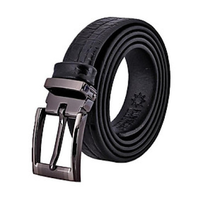 Thắt lưng nữ da thật vân cá sấu Huy Hoàng màu đen HP5121