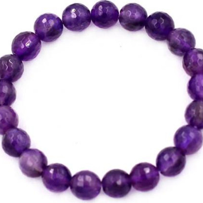 Chuỗi đeo tay Thạch Anh Tím Than Cắt Giác 8 ly 20 hạt - hợp mệnh Hỏa, mệnh Thổ