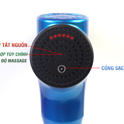Súng (Máy) Massage Cầm Tay Nikio NK-170A - Kỹ Thuật Mát Xa Gõ Hiện Đại, Tác Động Sâu, Hỗ Trợ Giãn Cơ Toàn Thân - 4 Đầu Thay Thế, 6 Cấp Độ Mát Xa, Pin Sạc Không Dây 2000 mAh