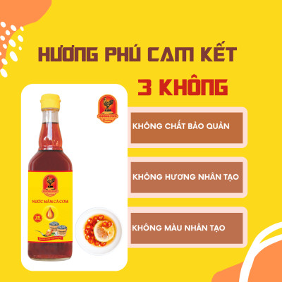 Nước mắm cá cơm Hương Phú 20 độ đạm 510ML - Hàng Chính Hãng