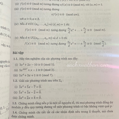Sách Cơ sở Lí thuyết số và Đa thức