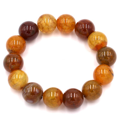 Vòng đeo tay đá vân rồng nâu 14 ly 14 hạt