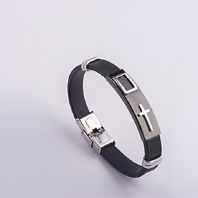 Vòng Tay Nam Dây Cao Su Và Thép Titan Không Rỉ Ko Dị Ứng TT 1045