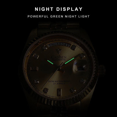 Đồng Hồ Nam Cadisen C8229M1 Chính Hãng Full Box Chống Nước Kính Chống Xước Dây Thép BH 2 Năm Máy Cơ