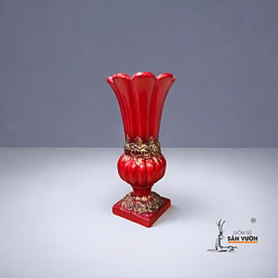 Bình Gốm Lọ Hoa Sơn Màu 13x30cm