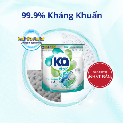 Combo 3 Túi Viên Giặt Xả Đa Năng 4 Trong 1 KA Universal (5 Viên/ Túi)