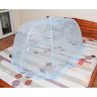 Đồ Dùng Phòng Ngủ -  Màn Mùng Chụp Rút Dây - Mùng Chụp Em Bé Voan In Bông Đẹp , Gấp gọn