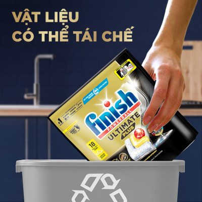Combo 2 Viên rửa chén Finish Ultimate 18 viên + Nước làm bóng Finish 500ml + Muối rửa chén Finish 2kg