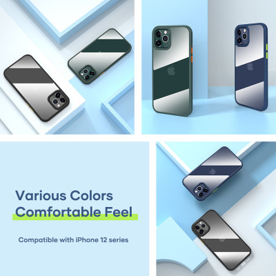 Ốp lưng iPhone 12 6.1 inch trang bị viền silicon chống sốc bảo vệ 720 độ Hiệu Rock Guard Pro (độ đàn hồi cao, chống trầy xước, chống ố vàng, tản nhiệt tốt) - Hàng nhập khẩu