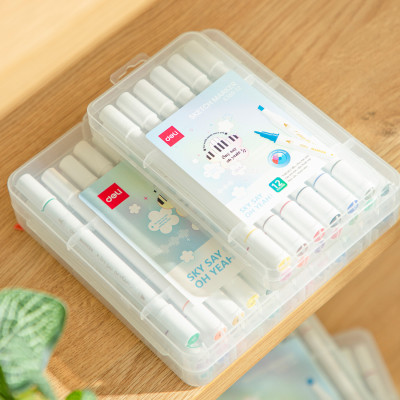 [Sơn Tùng M-TP Collection] Bút Màu Marker Chuyên Nghiệp Cao Cấp Hộp Nhựa BST Limited Deli - Họa Cụ Tô Màu Dạ Vẽ Tranh Manga Anime Thiết Kế Thời Trang, Trang Trí Sổ Tay Kế Hoạch Planner - CC185
