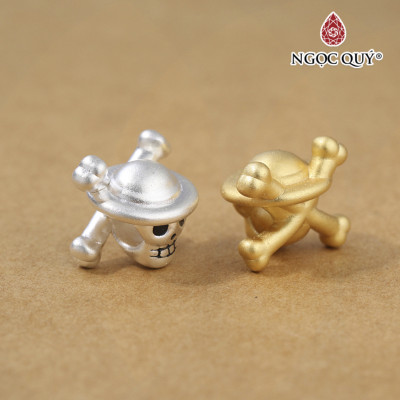 Charm bạc băng mũ rơm one piece xỏ ngang - Ngọc Quý Gemstones