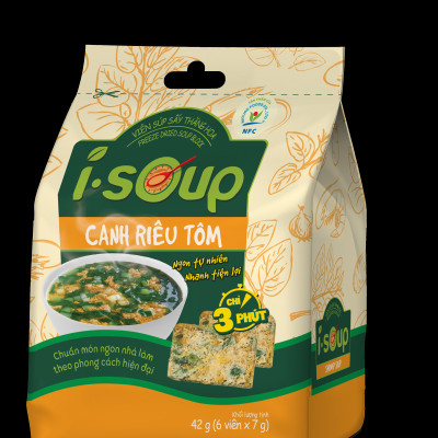 Canh Riêu Tôm Ăn Liền I-Soup 42g 06 Viên