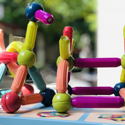 Đồ Chơi Xếp Hình Nam Châm 64 chi tiết, Magnetic Stick