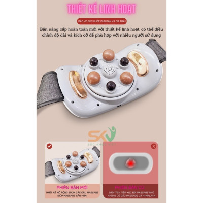 ￼Máy Massage Bụng Lưng Đùi Pin Sạc Tích Hợp Đá Nóng Himalaya Hỗ Trợ Giảm Mỡ Bụng Đai Mát Xa Bụng Eo Lưng