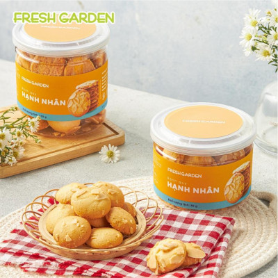 Bánh Quy Hạnh Nhân Ăn Vặt FRESH GARDEN Thơm Ngon Cung Cấp Dưỡng Chất Tốt Cho Sức Khỏe Hộp 80g
