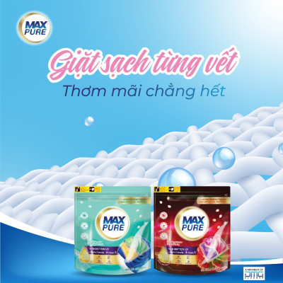 Combo 10 túi viên giặt Maxpure hương Huyền Thoại tặng 1 túi viên giặt hương Huyền Thoại