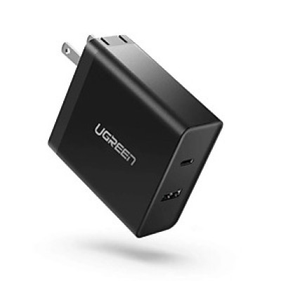 Củ sạc nhanh usb type C và usb type A màu đen 45W PD  Ugreen 172OL50457CD Hàng chính hãng
