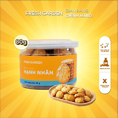 Bánh Quy Hạnh Nhân Ăn Vặt FRESH GARDEN Thơm Ngon Cung Cấp Dưỡng Chất Tốt Cho Sức Khỏe Hộp 80g