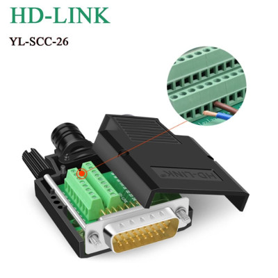 Đầu bấm cáp DB26 cổng dương + vỏ ốp nhựa HDLINK YL-SCC-26M. HÀNG CHÍNH HÃNG !!!