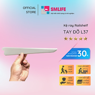 Tay đỡ kệ con thuyền Railshelf L37cm bằng thép dày 1.4mm, sơn tĩnh điện hiện đại