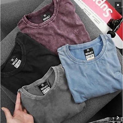 Áo thun cổ tròn wash bụi INF