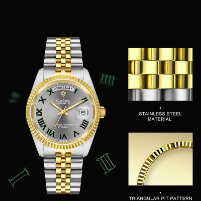 Đồng Hồ Nam Cadisen  C8228M2 Chính Hãng Full Box Chống Nước Kính Chống Xước Dây Thép BH 2 Năm Máy Cơ