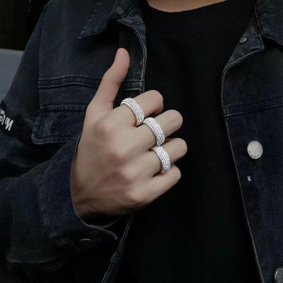 Nhẫn Nam Nữ Cao Cấp Titan Đính Đá Lấp Lánh Thời Trang Thép Không Gỉ  trangsucpt - Nhẫn Dring PTNNA32