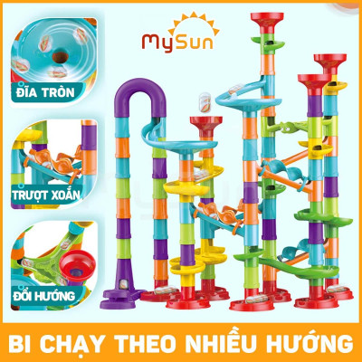 Đồ chơi cầu trượt thả bi lăn 3D mô hình lắp ráp cho bé giải trí sáng tạo MySun