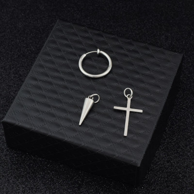 Bông tai chữ thập đinh dài style idol mạnh mẽ đẳng cấp