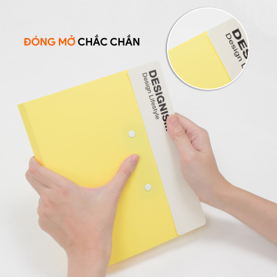 Bìa kẹp trình ký Designism gấp gọn kẹp tài liệu AO+ kích thước A4 cao cấp giúp sắp xếp giấy tờ DB684