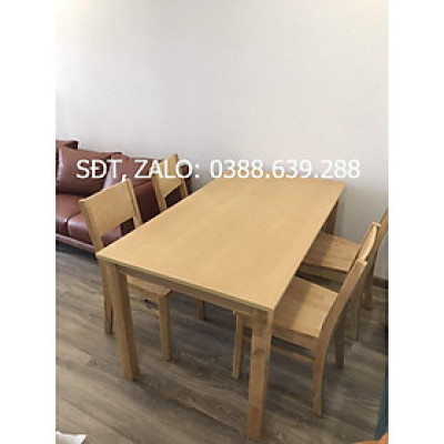 Bộ bàn ăn cherry tự nhiên 1m4 + 4 ghế cherry  Thương hiệu Nội Thất Bình Long 