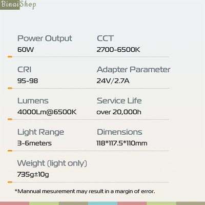 Ulanzi LT005 - Đèn Led Bi-Color Công Suất 60W Màn Hình OLED Hỗ Trợ Quay Phim, Chụp Hình - hàng chính hãng