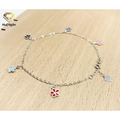 Lắc chân bạc Ý 925 Huệ Ngân - Hoa đại JL001