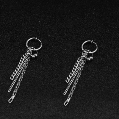 Khuyên tai hoa tai ba xích so le mix hạt soái ca