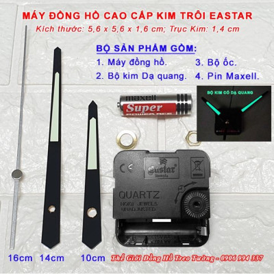 Máy Đồng Hồ KIM TRÔI CAO CẤP EASTAR – Kim DẠ QUANG (*) - Bảo Hành 1 Năm – Tặng Pin Maxell