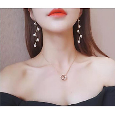 Bông tai nữ ngọc trai ziczac 