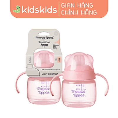 Bình tập uống nước có vòi mút chống tràn, chống sặc Tommee Tippee Soft Spout, 150ml, cho bé từ 4 tháng – Hồng