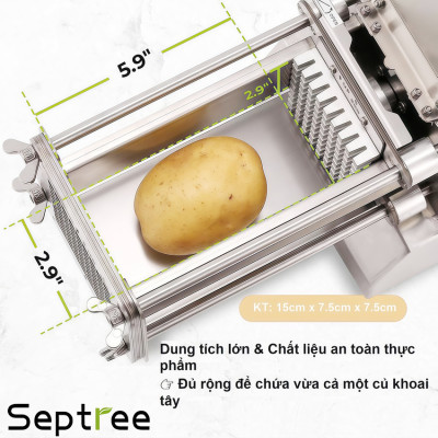 Máy cắt khoai tây, khoai lang và các loại củ kiểu Pháp - Chuyên nghiệp. Thương hiệu Mỹ cao cấp Septree - T1000. HÀNG CHÍNH HÃNG