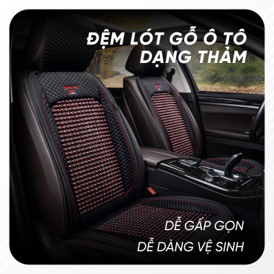 Thảm Lót Ghế Da Kết Hợp Hạt Gỗ Cao Cấp | Thảm Lót Ghế Chất Liệu Da Cao Cấp Kết Hợp Hạt Gỗ Giúp Lưu Thông Máu, Giảm Đau Lưng Khi Ngồi Lái Xe Thời Gian Dài