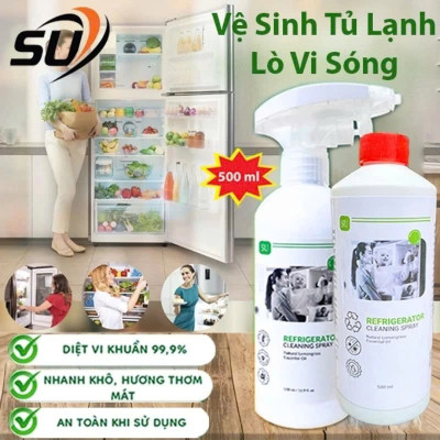 Chai Xịt Vệ Sinh Tủ Lạnh , Lò Vi Sóng 500ml Làm Sạch Những Vết Ố Lâu Ngày, Lưu Lại Hương Thơm Mát Dễ Chịu Nhanh Khô