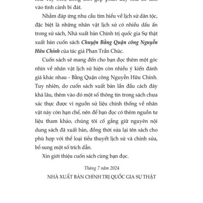 Chuyện Bằng Công Quận Nguyễn Hữu Chỉnh - bản in 2024