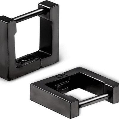 Bông Tai Nam Khoen Hình Vuông Titan Không Đen TT 2426 - 1 Cặp