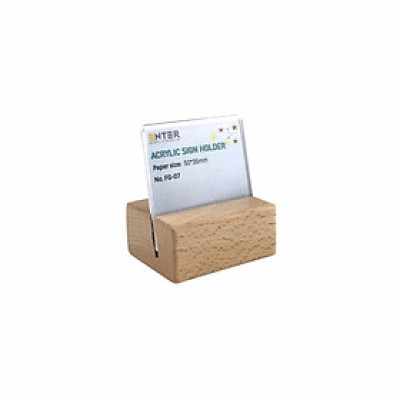 Kệ mica 1 mặt đế gỗ Enter FG-07 50x35mm, Kệ thông tin sản phẩm, Standee mica để bàn, Bảng quét mã QR Code