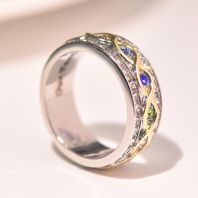 Nhẫn nam titant đính đá