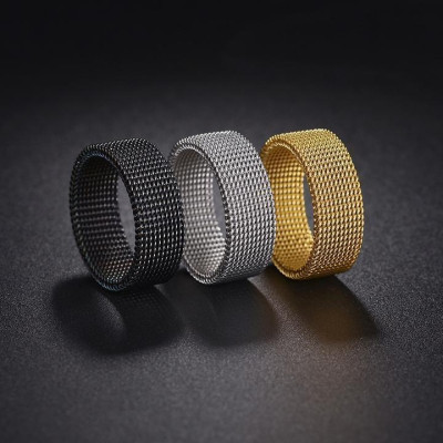 Nhẫn nam nữ xích lưới Elas thép không gỉ trangsucpt hiphop đường phố Unisex - Nhẫn Dring PTNNA30