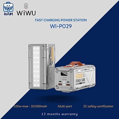 Sạc dự phòng hàng chính hãng WiWU Armor 50.000mAh Wi-P029: Sạc nhanh 100W, năng lượng cả ngày cho laptop