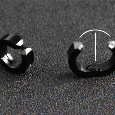 Bông tai titan kẹp vành dày khắc hoạ tiết CT 1 đôi