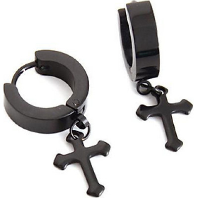 Bông tai thánh giá BT166 - Màu đen