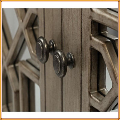 Kệ trang trí Vintage Juno Sofa cánh kính kèm đèn led chiếu sáng hiện đại 